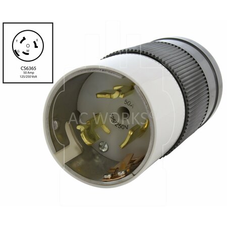 Ac Works California Standard 50A 125/250V 4-Wires Locking Male Plug Assembly CS6365